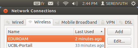 Connection to eduroam from ubuntu 12.04